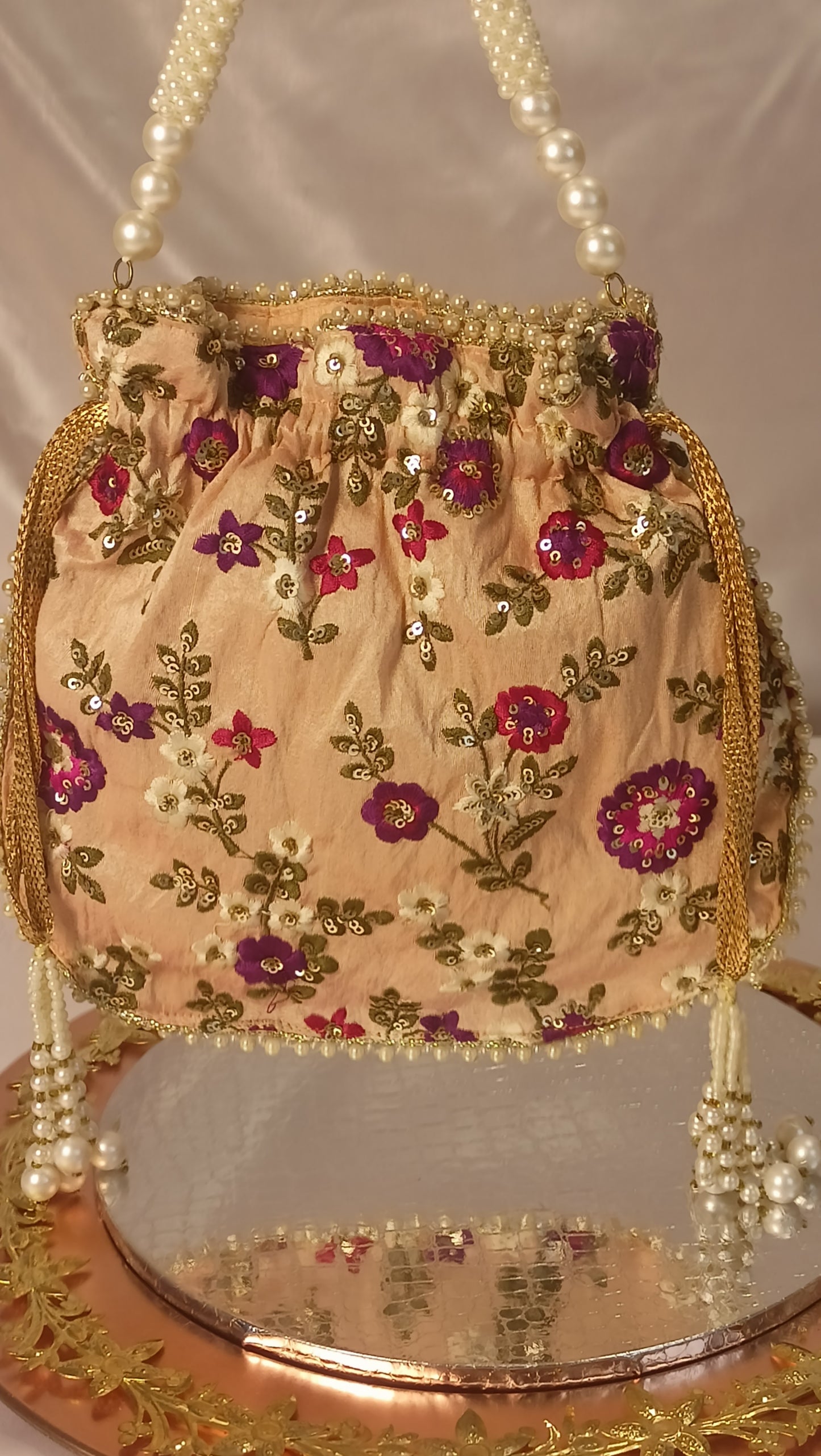 HERITAGE PEACH POTLI BAG