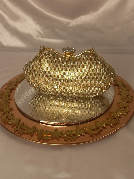 GOLDEN CLUTCH WITH D SHAPE