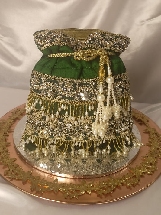 GREEN PEARL POTLI BAG