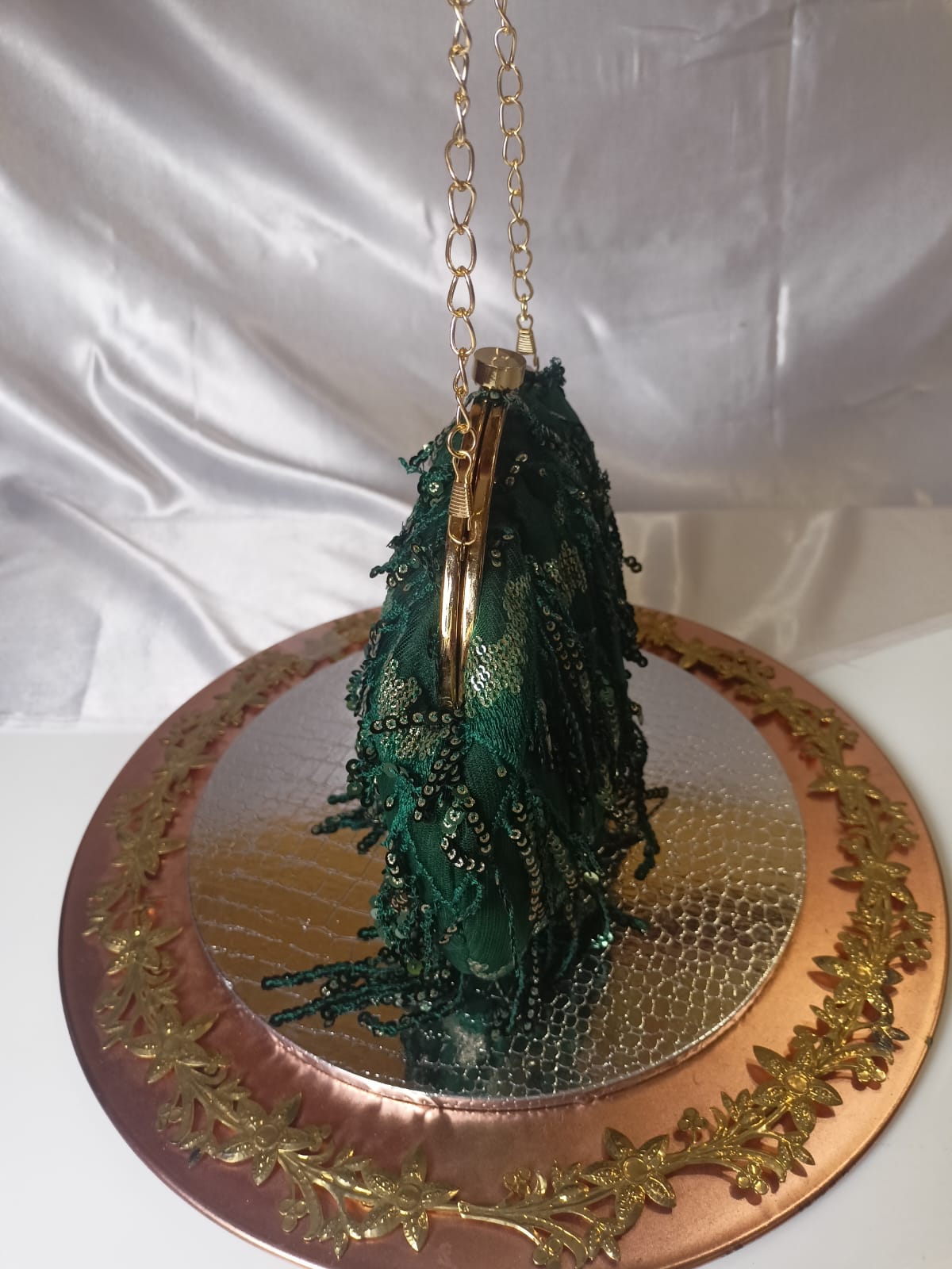 GREEN COLOUR BATUA CLUTCH BAG